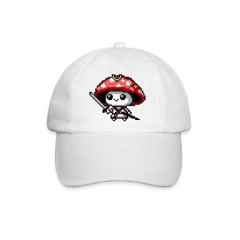 8bit Pilz-Samurai - Baseballkappe - Weiß/Weiß - Vorne
