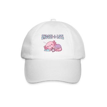 Niedlicher schlafender Axolotl Schlummert Ein Lotl Lustiges Wortspiel - Baseballkappe - Weiß/Weiß - Vorne
