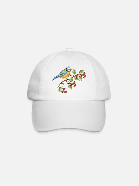Bunter Vogel - Baseballkappe - Weiß/Weiß
