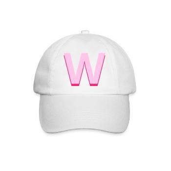 Pop und moderner rosa Buchstabe w - Baseballkappe - Weiß/Weiß - Vorne