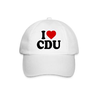 I love cdu - Baseballkappe - Weiß/Weiß - Vorne