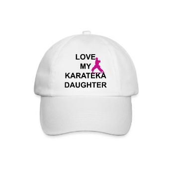LOVE MY KARATEKA DAUGHTER (Farbakzent) - Baseballkappe - Weiß/Weiß - Vorne