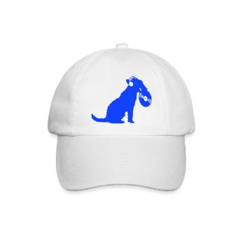 Hund DJ Musik Auflegen Club Disko Schallplatte Fun - Baseballkappe - Weiß/Weiß - Vorne