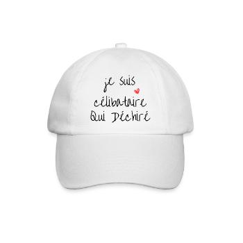Ich bin Single Who Torn - Baseballkappe - Weiß/Weiß - Vorne