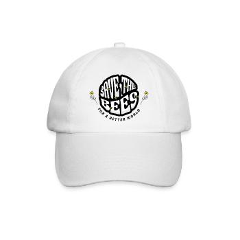 Rette die Bienen – Nachhaltiges Motiv - Baseballkappe - Weiß/Weiß - Vorne