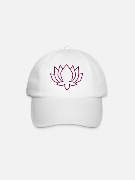 Maroon Line Lotusblüte - Baseballkappe - Weiß/Weiß