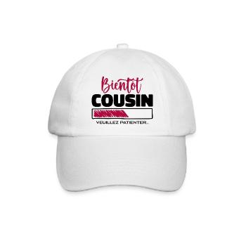 Bald Cousin, bitte warten - Baseballkappe - Weiß/Weiß - Vorne