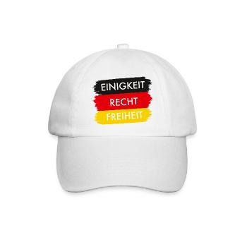 35 Jahre Einheit – Einigkeit Recht Freiheit - Baseballkappe - Weiß/Weiß - Vorne