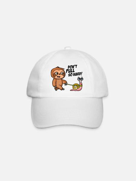 Don't pull so hard. Zieh nicht so. Helle Shirts - Baseballkappe - Weiß/Weiß