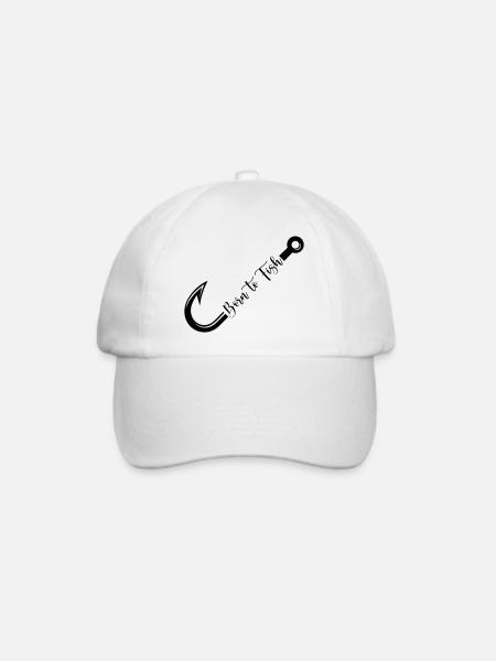 Geboren für das Design von Angelhaken - Baseballkappe - Weiß/Weiß
