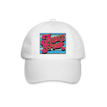 Lebendige Jesus-Freak-Illustration - Baseballkappe - Weiß/Weiß - Vorne