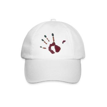 Handabdruck Illustration - Baseballkappe - Weiß/Weiß - Vorne