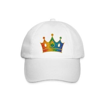 Glamouröse Regenbogen-Krone mit Glittereffekt - Baseballkappe - Weiß/Weiß - Vorne