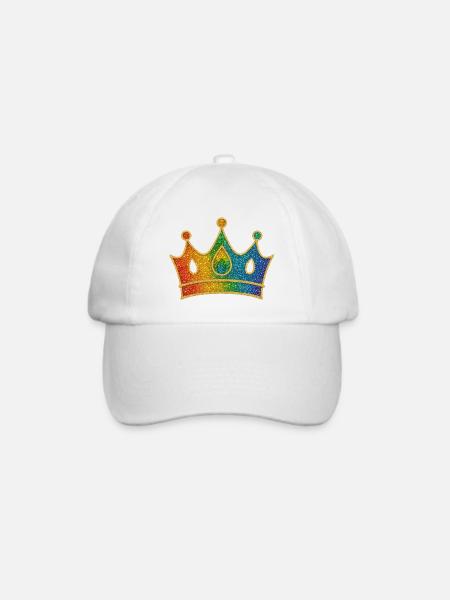 Glamouröse Regenbogen-Krone mit Glittereffekt - Baseballkappe - Weiß/Weiß