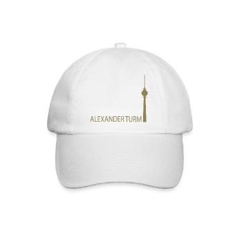 Witziger Berliner Fernsehturm Silhouette Parodie - Baseballkappe - Weiß/Weiß - Vorne