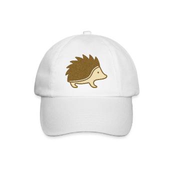 Stylisierter Igel mit Glitzer-Detail - Baseballkappe - Weiß/Weiß - Vorne