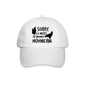 Humorvolles Hühner-Design mit Text - Baseballkappe - Weiß/Weiß - Vorne