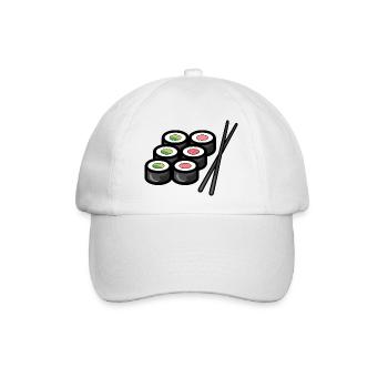 Minimalistischer Sushi-Food-Liebhaber - Baseballkappe - Weiß/Weiß - Vorne