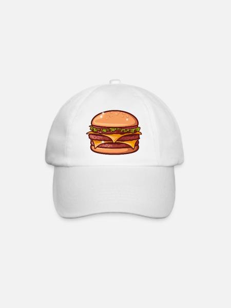 Saftiger Cheeseburger - Baseballkappe - Weiß/Weiß