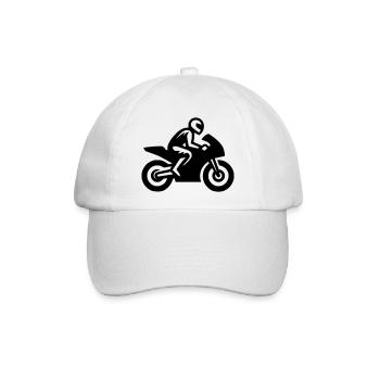 Rennmotorrad Motorradfahrer Motorrad Rennmaschine - Baseballkappe - Weiß/Weiß - Vorne