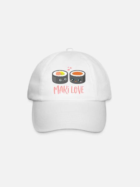 Maki Love Sushi Comic - Baseballkappe - Weiß/Weiß