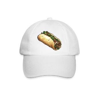 Pixel Taco Fiesta Pixelkunst - Baseballkappe - Weiß/Weiß - Vorne