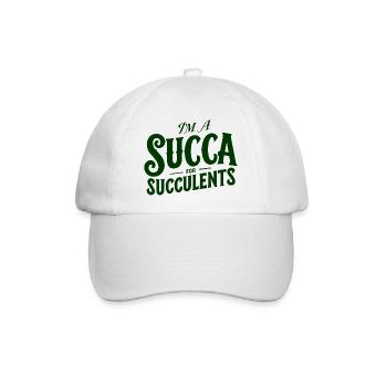 Ich bin ein Sukka für Sukkulenten - Baseballkappe - Weiß/Weiß - Vorne