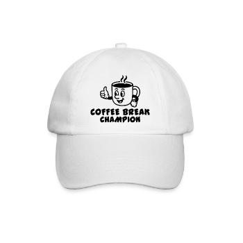 Meister der Kaffeepause - Baseballkappe - Weiß/Weiß - Vorne