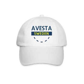 Avesta Schweden Kreisförmiges Logo - Baseballkappe - Weiß/Weiß - Vorne