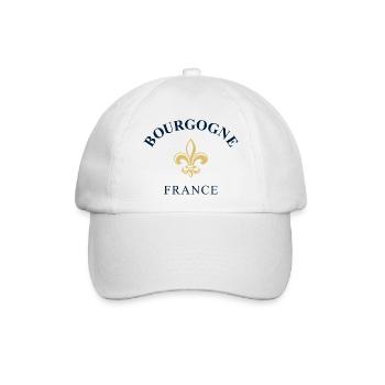 Bourgogne Burgund France Frankreich - Baseballkappe - Weiß/Weiß - Vorne