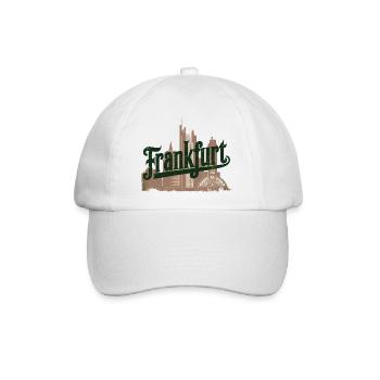  Frankfurt Skyline Silhouette mit Historischen und - Baseballkappe - Weiß/Weiß - Vorne