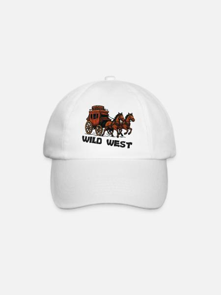 Wilde Western Kutsche - Baseballkappe - Weiß/Weiß