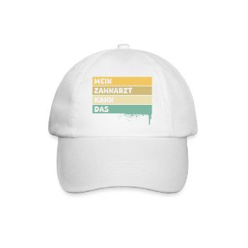 Geschenk für Zahnarzt - Baseballkappe - Weiß/Weiß - Vorne
