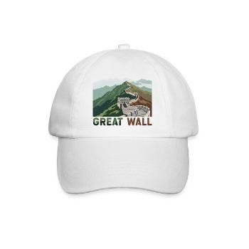 Große Mauer Chinesische Mauer - Baseballkappe - Weiß/Weiß - Vorne