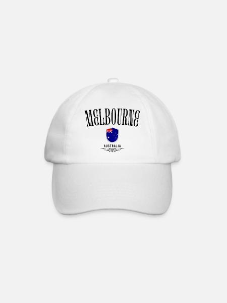 Souvenir Melbourne, Melbourne Australien - Baseballkappe - Weiß/Weiß