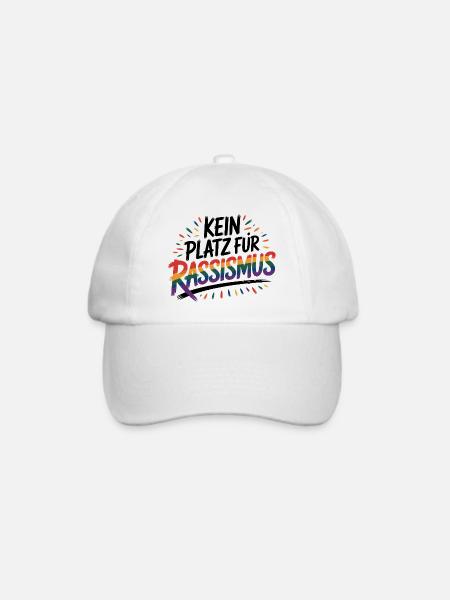 Kein Platz für Rassismus - Cool Pride Logo - Baseballkappe - Weiß/Weiß
