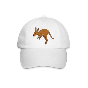 Känguru Vintage Rust-Texture - Baseballkappe - Weiß/Weiß - Vorne