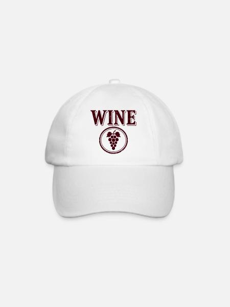 WINE Trauben Emblem - Baseballkappe - Weiß/Weiß