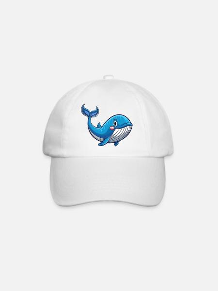 Wal - Baseballkappe - Weiß/Weiß