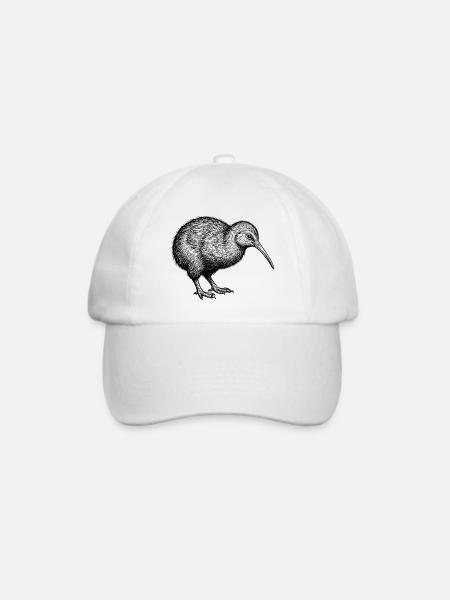 Kiwi Vogel - Baseballkappe - Weiß/Weiß