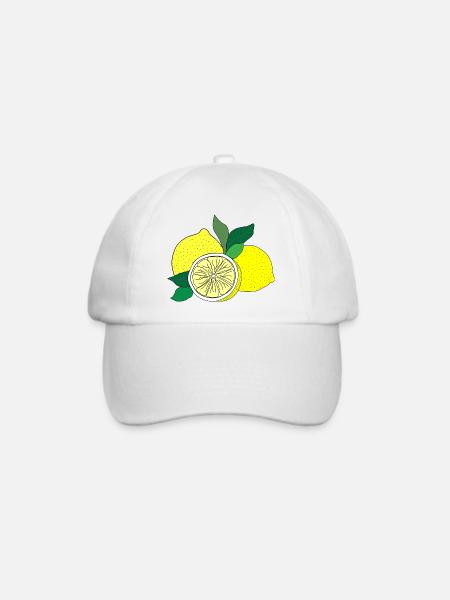 Citrus Print - Baseballkappe - Weiß/Weiß