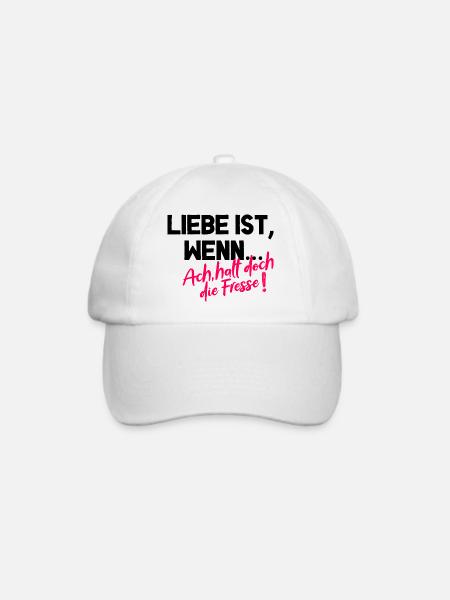 Ach halt doch die Fresse – Fun Shirt - Baseballkappe - Weiß/Weiß
