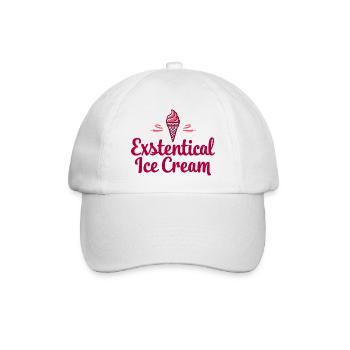 Existenzielle Eiscreme Lustiger Spruch Eis Waffel - Baseballkappe - Weiß/Weiß - Vorne