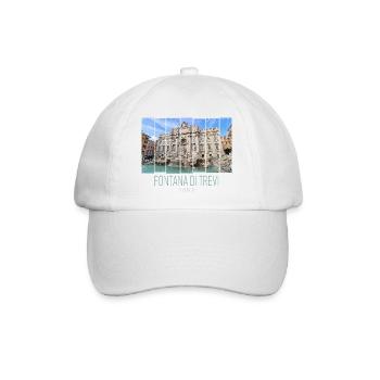 Trevi Brunnen Retro Rom Italien Vintage Souvenir - Baseballkappe - Weiß/Weiß - Vorne