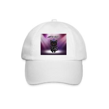 Heavy Metal Katze  - Baseballkappe - Weiß/Weiß - Vorne