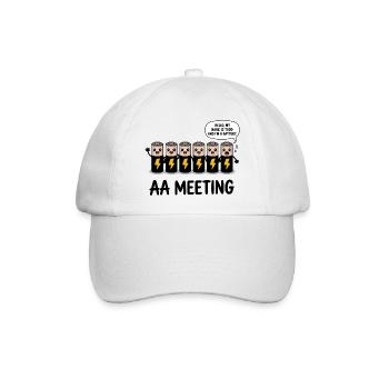 AA Meeting - Funny Anonymous Alcoholics T-Shirt - Baseballkappe - Weiß/Weiß - Vorne