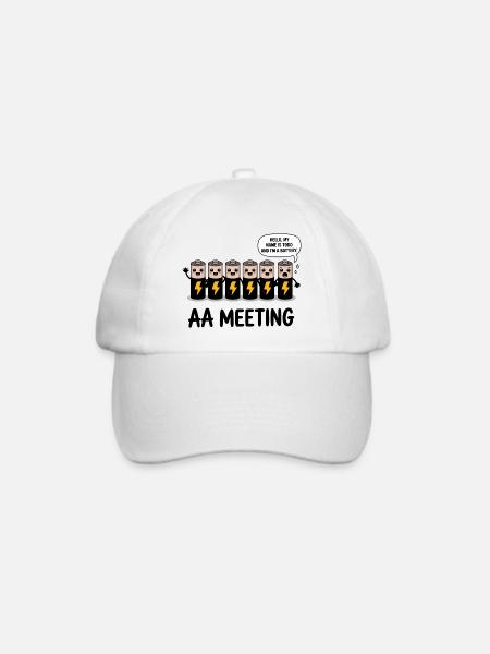 AA Meeting - Funny Anonymous Alcoholics T-Shirt - Baseballkappe - Weiß/Weiß