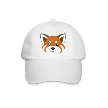 Rotes Panda-Gesicht niedliche Kawaii-Tierkunst - Baseballkappe - Weiß/Weiß - Vorne