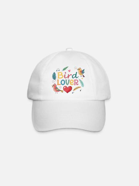 Bunte Vogelliebhaber - Baseballkappe - Weiß/Weiß