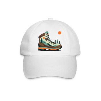Wanderstiefel Landschaftsmotiv - Baseballkappe - Weiß/Weiß - Vorne
